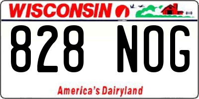 WI license plate 828NOG