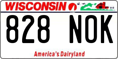 WI license plate 828NOK