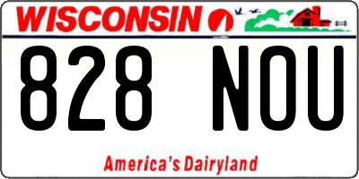 WI license plate 828NOU