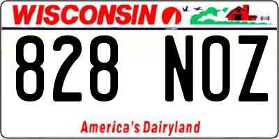 WI license plate 828NOZ