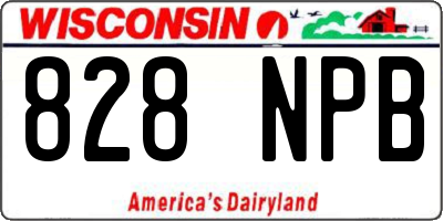 WI license plate 828NPB