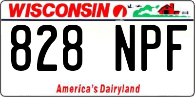 WI license plate 828NPF