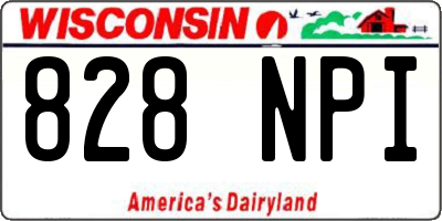 WI license plate 828NPI
