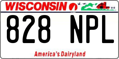 WI license plate 828NPL