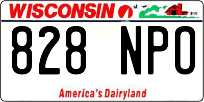 WI license plate 828NPO