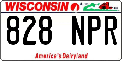 WI license plate 828NPR