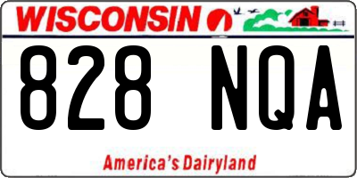 WI license plate 828NQA