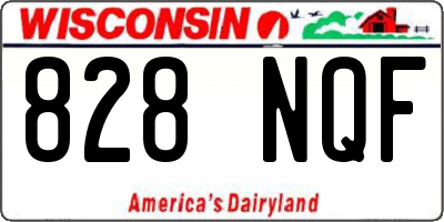 WI license plate 828NQF