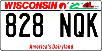 WI license plate 828NQK