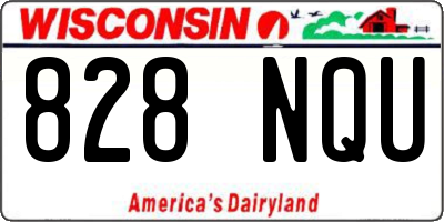 WI license plate 828NQU