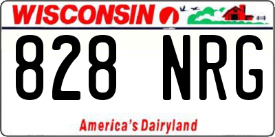 WI license plate 828NRG