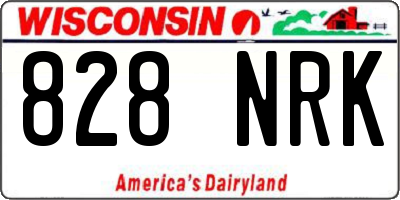 WI license plate 828NRK