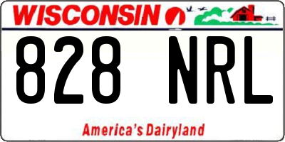 WI license plate 828NRL