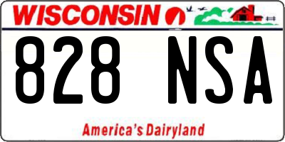 WI license plate 828NSA