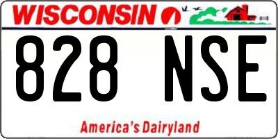 WI license plate 828NSE