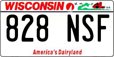 WI license plate 828NSF
