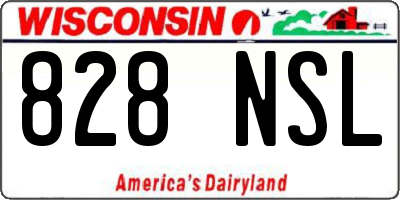 WI license plate 828NSL