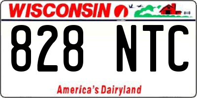 WI license plate 828NTC