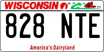 WI license plate 828NTE