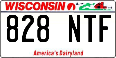 WI license plate 828NTF