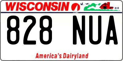 WI license plate 828NUA