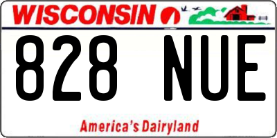 WI license plate 828NUE