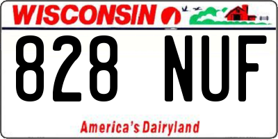 WI license plate 828NUF