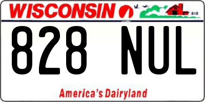 WI license plate 828NUL
