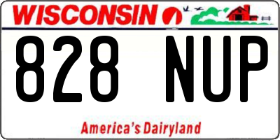 WI license plate 828NUP