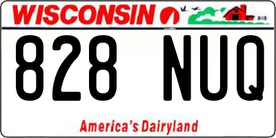 WI license plate 828NUQ