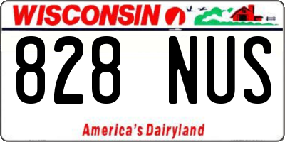 WI license plate 828NUS