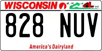 WI license plate 828NUV