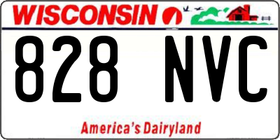 WI license plate 828NVC