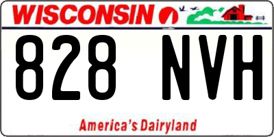 WI license plate 828NVH