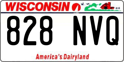 WI license plate 828NVQ