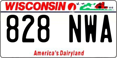 WI license plate 828NWA