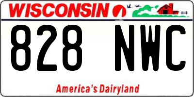 WI license plate 828NWC