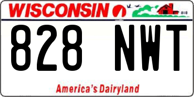 WI license plate 828NWT