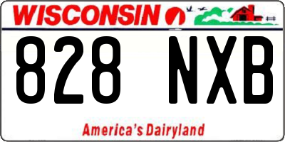 WI license plate 828NXB