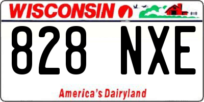 WI license plate 828NXE