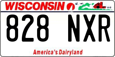 WI license plate 828NXR