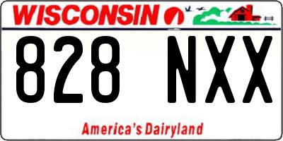 WI license plate 828NXX
