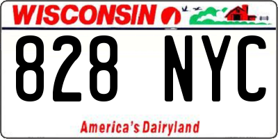 WI license plate 828NYC