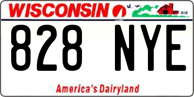 WI license plate 828NYE