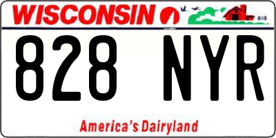 WI license plate 828NYR