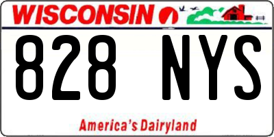 WI license plate 828NYS