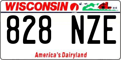 WI license plate 828NZE