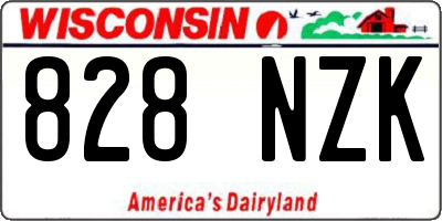 WI license plate 828NZK