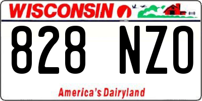 WI license plate 828NZO