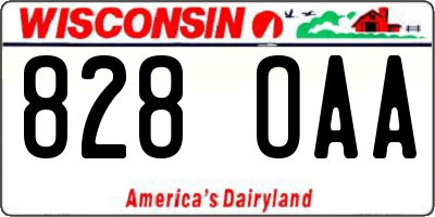 WI license plate 828OAA